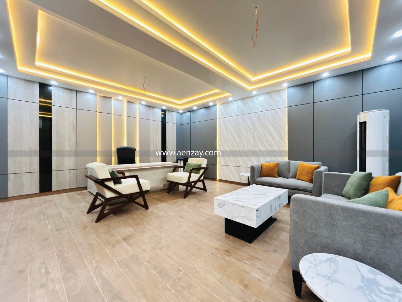 Modern corporate office interior design workspace