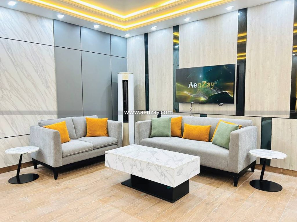 Modern corporate office interior design – executive room with sleek desk